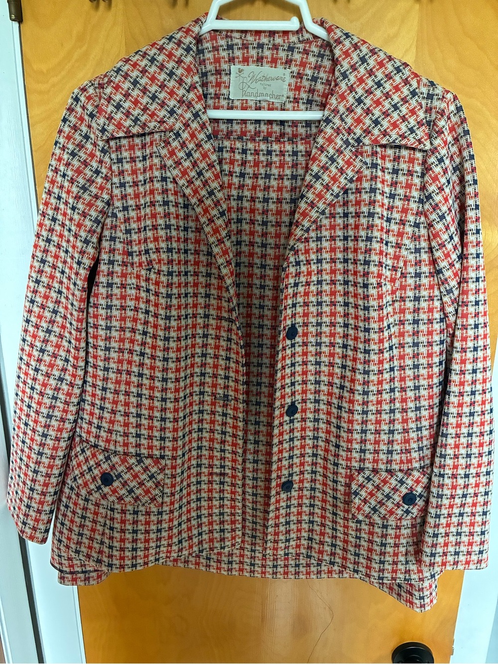 1970 Vintage Handmacher Tweed Blazer Jacket and Skirt - Houndstooth Pattern